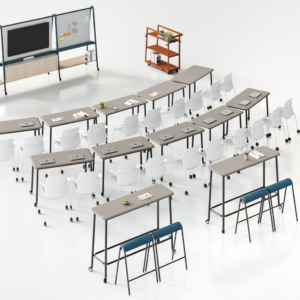 Training Chair with Writing Tablet & Casters